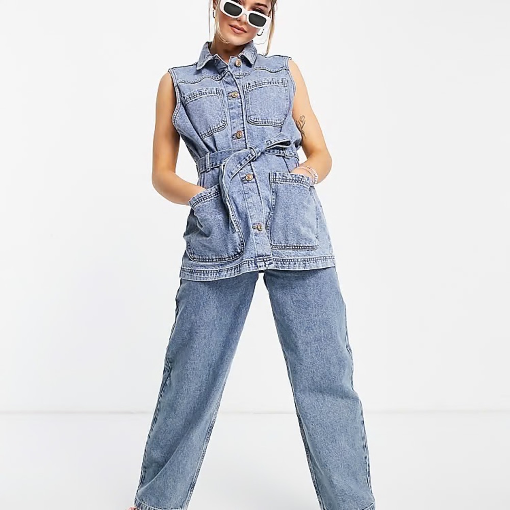 Women's Light Blue Denim Vest